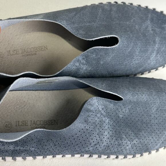 Isle Jacobson Women’s Blue EUR 40 US 10 Hornbak Tulip Perforated Loafers - Picture 5 of 5